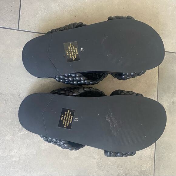 NEW Charles David defend black braided leather slides sandals 6.5 - Picture 7 of 7